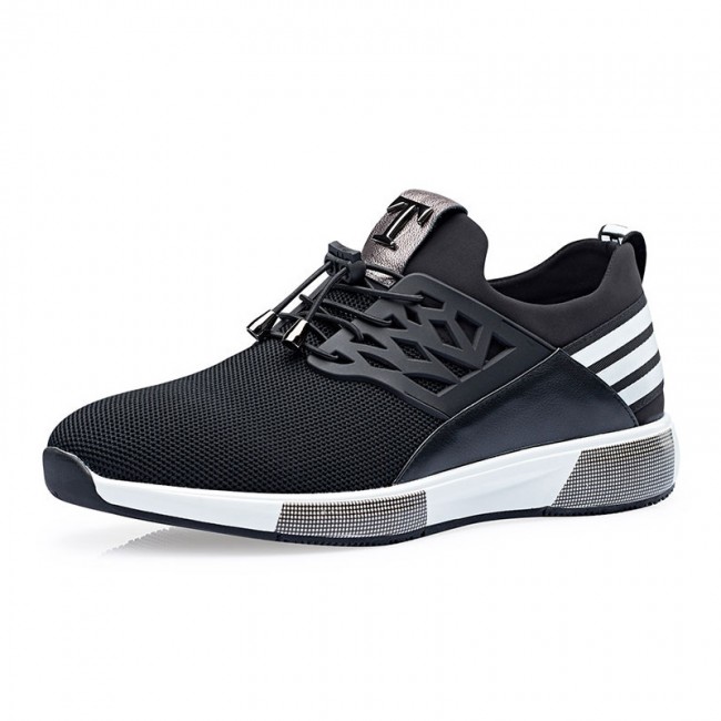 Taller Tennis Shoes Get Height 2.8inch / 7cm Black Elevator Sneakers