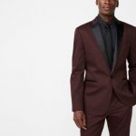 Slim Black Floral Jacquard Tuxedo Jacket | Express
