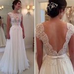 Aolanes Vintage Lace Full Sleeve Backless Lace Wedding Dress 2016 on