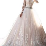 Kevins Bridal Vintage Lace Wedding Dresses 2017 Long Sleeves Beaded