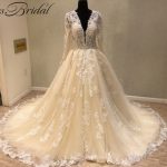New Trend 2018 Luxury Wedding Dresses A line Light Champagne Vintage