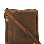 Visconti Leather Distressed Messenger Bag / Crossbody Bag / Handbag