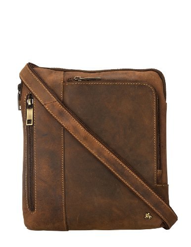 Visconti Leather Distressed Messenger Bag / Crossbody Bag / Handbag