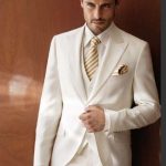 Custom Ivory Wedding Suits For Men Tuxedos Peaked Lapel Groomsmen