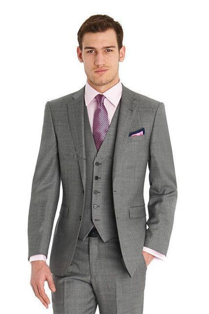 New Arrival Custom made Light Gray Tailcoat Men Suit Set Slim