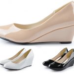 Pop Sale Summer Style Women Wedges Shoes Pointed Toe Patent Leather