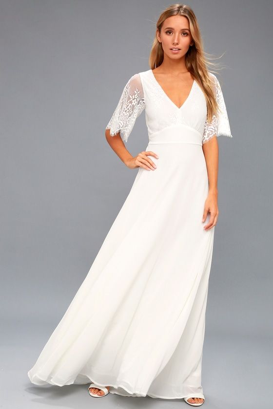 Daphne White Lace Maxi Dress | wedding | Pinterest | White lace maxi