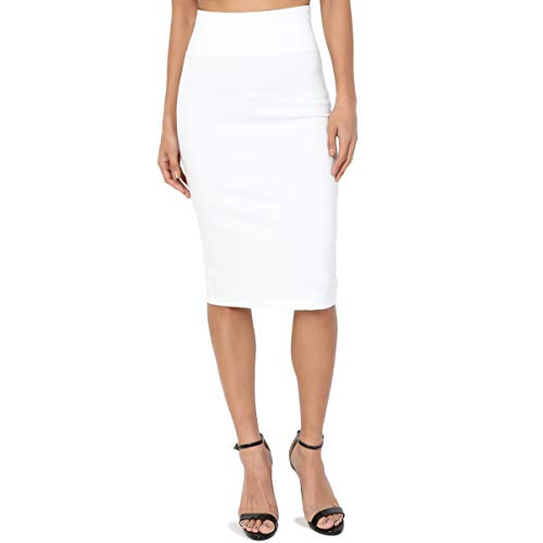 Enhance your features with white
pencil  skirt