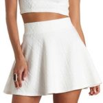 Charlotte Russe Quilted High Waisted Skater Skirt, $18 | Charlotte
