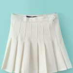 White Pleated Stylish Skater Skirt #012642 @ Skirts,Maxi Skirt