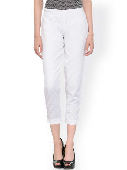 White Trousers - Buy White Trousers Online in India