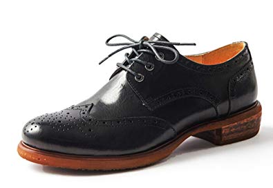 Amazon.com | Oxford Shoes for Women Womens Wingtip Black Brown Laces