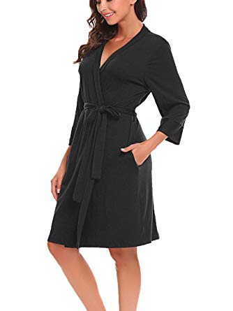 BLUETIME Women Robe Soft Kimono Robes Cotton Bathrobe Sleepwear