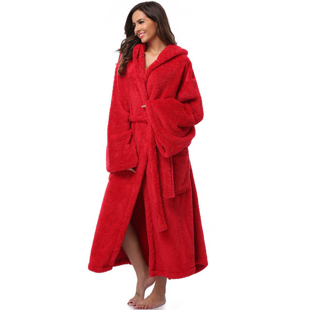 Online Shop Winter Thick Warm Women Robes 2018 Coral Fleece