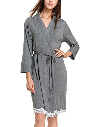 GUANYY Women Robe Soft Kimono Robes Cotton Bathrobe Sleepwear