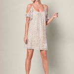 COLD SHOULDER LACE DRESS in Ivory Multi | VENUS