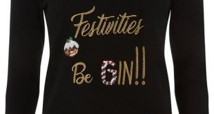 Petite Black 'Let The Festivities Be Gin' Christmas Jumper - Dorothy