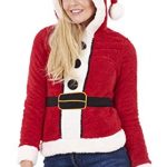 Ladies Christmas Jumper Womens Hooded Cute Santa Fleece Xmas Top