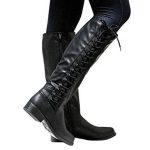 Amazon.com: Womens Riding Boots Lace-up Wide Calf Zipper Low Heel