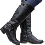 Amazon.com | Dellytop Womens Riding Boots Calf Length Block High