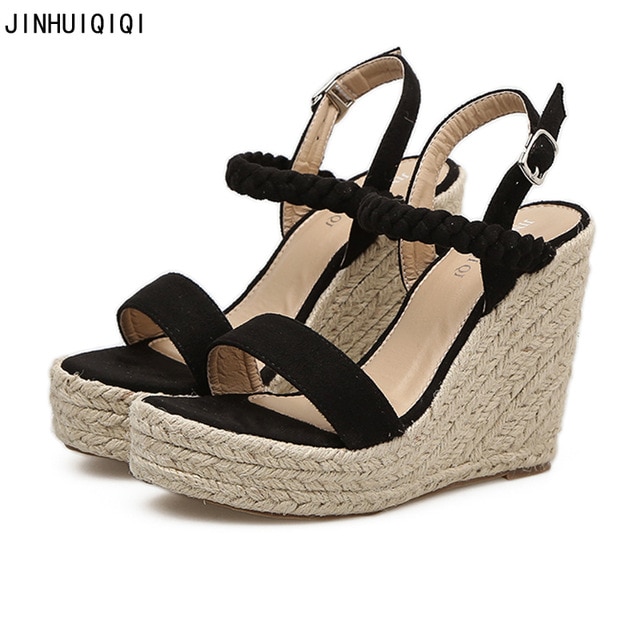 Summer Womens Wedge Sandals Fashion Linen Weaving Wedges Women