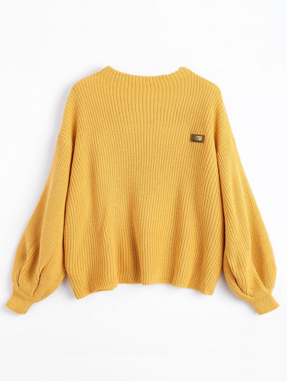 49% OFF] 2019 ZAFUL Oversized Chevron Patches Pullover Sweater In