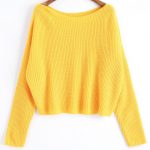 35% OFF] 2019 Oversized One Shoulder Pullover Sweater In YELLOW ONE