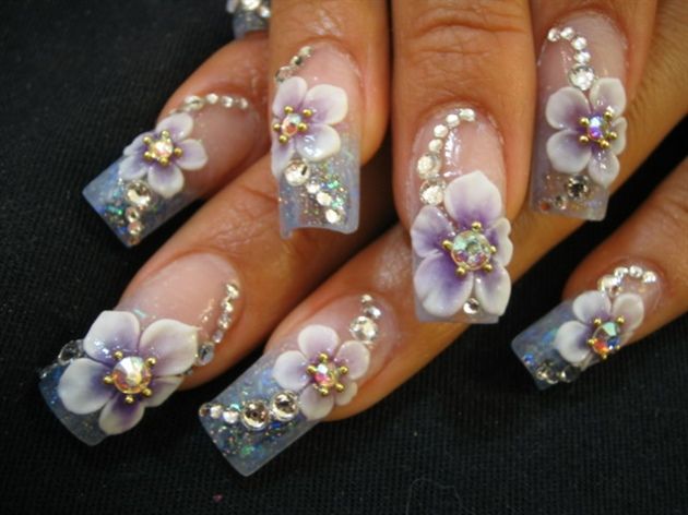 Beautiful-3d-Nail-Art-Flowers-12.jpg (630×472) | 3d nail art .