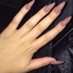 Lovely brown almond shaped nails #nailsacrylic | Glue on nails .