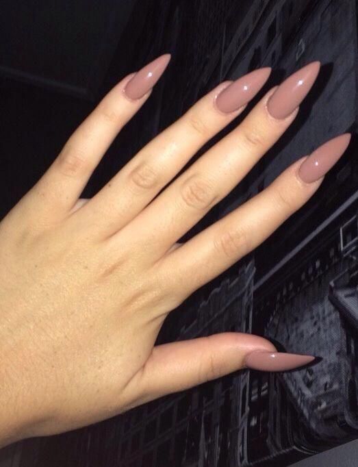 Lovely brown almond shaped nails #nailsacrylic | Glue on nails .