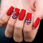 beautiful-flowers-nail-square-matte-red-3d Top 14 Beautiful .