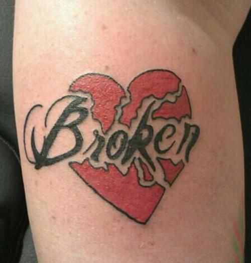 broken heart tattoo, love it | Broken heart tattoo, Broken tattoo .