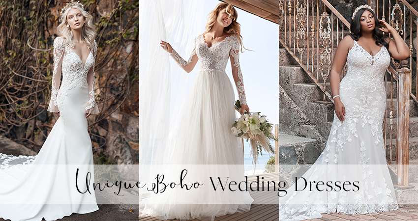 Ten Unique Boho Wedding Dresses for Effortlessly Chic Bri