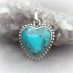 Heart Turquoise Necklace-Signed Barse Heart-Boho Chic Jewelry .