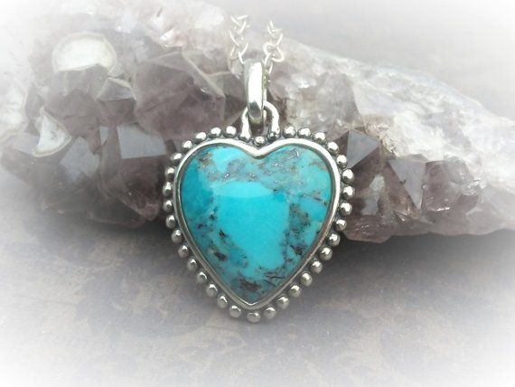 Heart Turquoise Necklace-Signed Barse Heart-Boho Chic Jewelry .