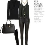 AllBlack outfit perfect for a winter date or girls night out .