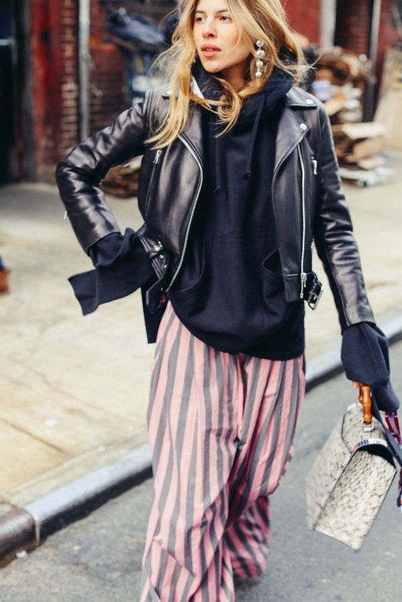 Moto Jacket Outfits Moto Jacket Outfit Ideas Maja Wyh Black Hoodie .