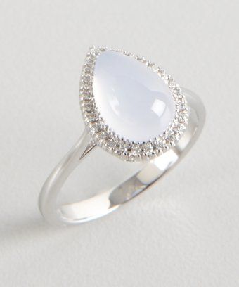 Armadani: chalcedony and diamond teardrop ring | Teardrop ring .