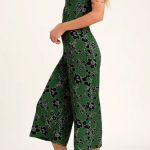 LUSH Guinevere Green Floral Print Culotte Jumpsuit - BestFashionHQ .