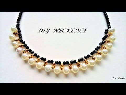 How to make a beaded necklace in less than 10 min. Tutorial for .