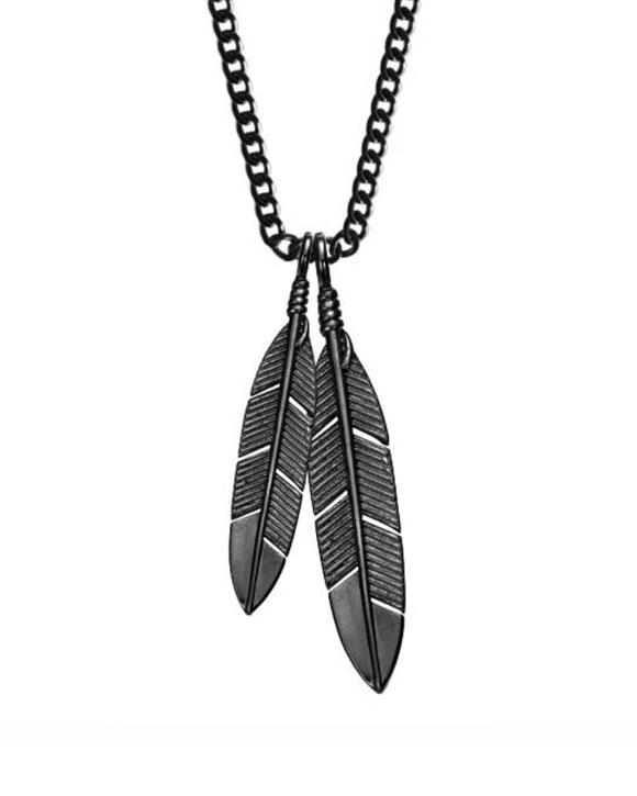 Feathers Necklace - Black – Strange Wa