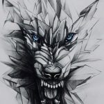 Drawing for tattoo angry wolf. geometric effect #wolf #geometric .