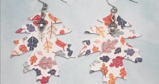 Fall inspired oak leaf earrings in many colors Silver acorn | Et