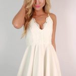 Crochet & Perfection Fit & Flare Dress in White • Impressions .