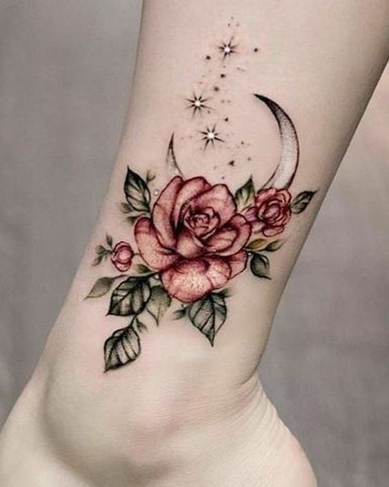 Cute Flower Tattoos on Ankle for Girls and Women (22) #tattoo .