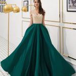 Prom Satin Beaded Luxury Cold Shoulder Formal Evening Gowns .
