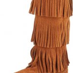 Amazon.com | Minnetonka Women's 3-Layer Fringe Boot | Mid-Ca