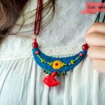 The most unique handcrafted fabric jewelry only @Crafts Bits .