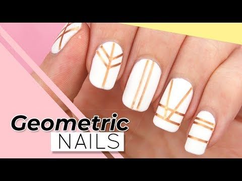 GEOMETRIC NAIL ART | Easy STRIPING TAPE NAILS for Beginners .