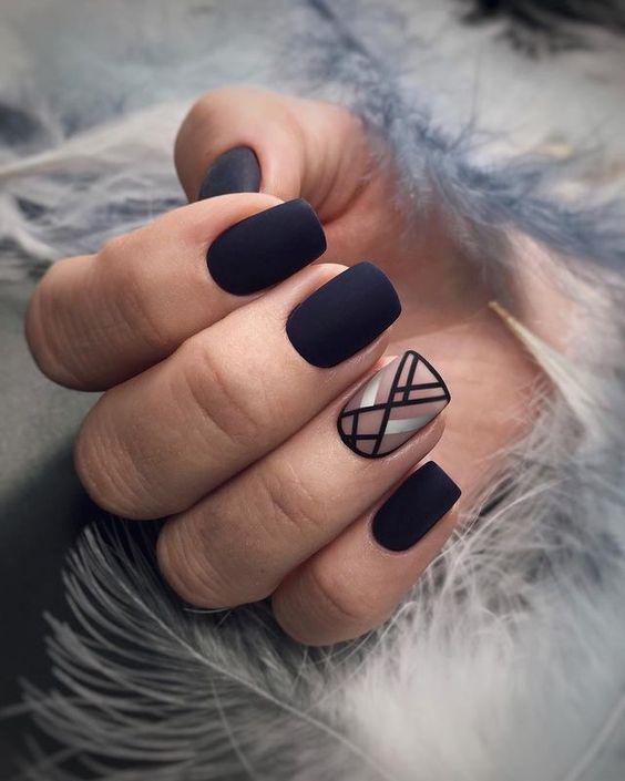 GEOMETRIC NAIL ART IDEAS | Matte nails design, Prom nail designs .